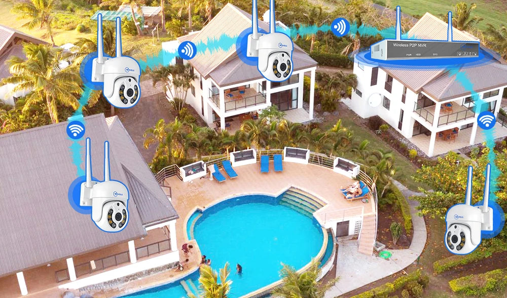 Movols H.265 3MP 5MP Wireless CCTV System Two Way Audio Waterproof PTZ WIFI IP Security Camera 10CH NVR Video Surveillance Kit