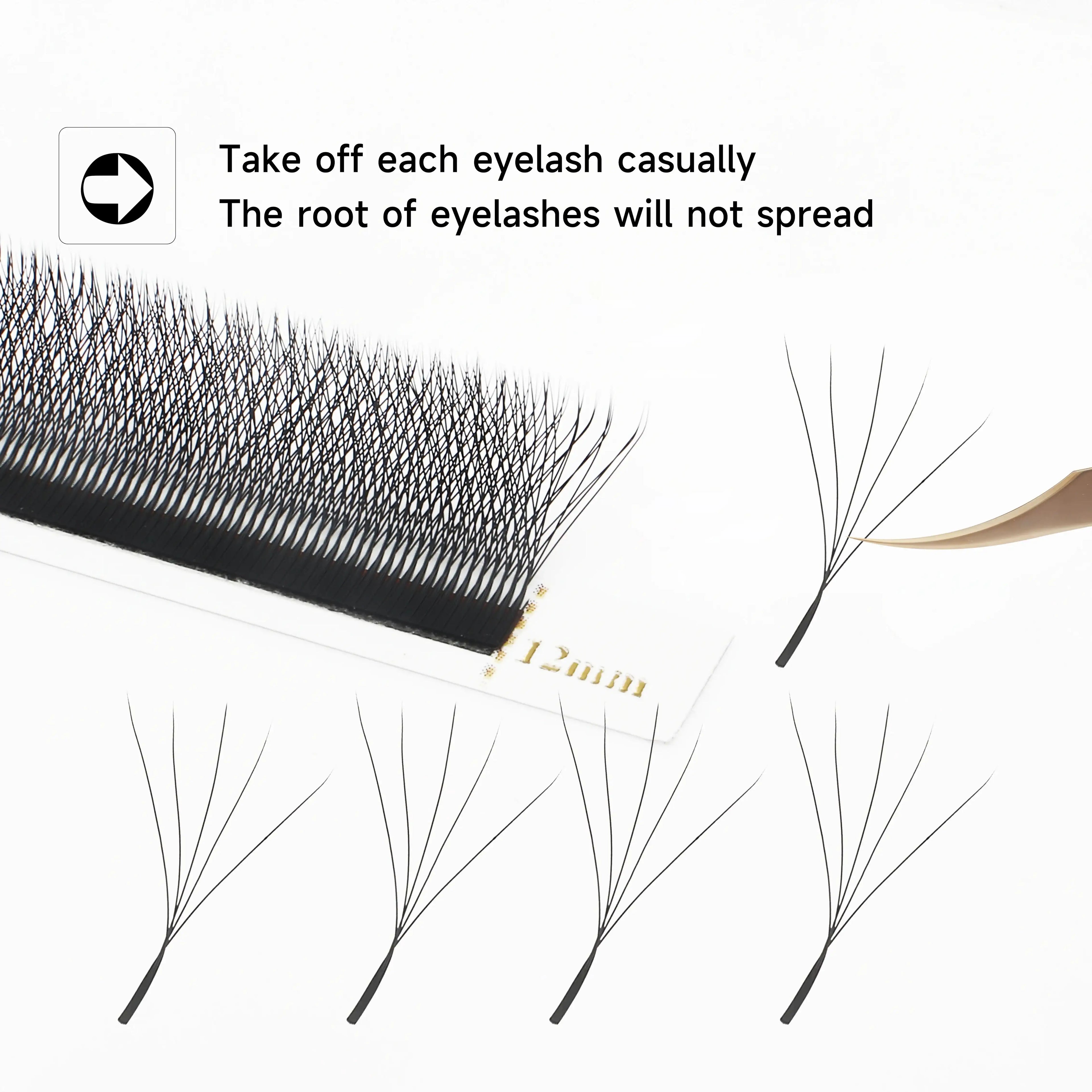 XIUSUZAKI W Shaped Bloom 2D 3D 4D 5D 6D 7D 8D Automatic Flowering Premade Fans Eyelashes Extensions Natural yy Individual Lashes False Eyelashes 5D-W Tidesmit