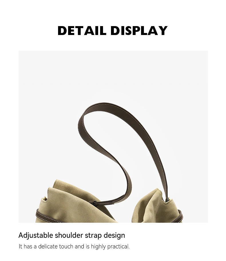 2026 ﻿Genuine Suede Women's Bag Large Capacity Crossbody Underarm Tote for Commuting Multi-functional BAFELLI Hobo Bag