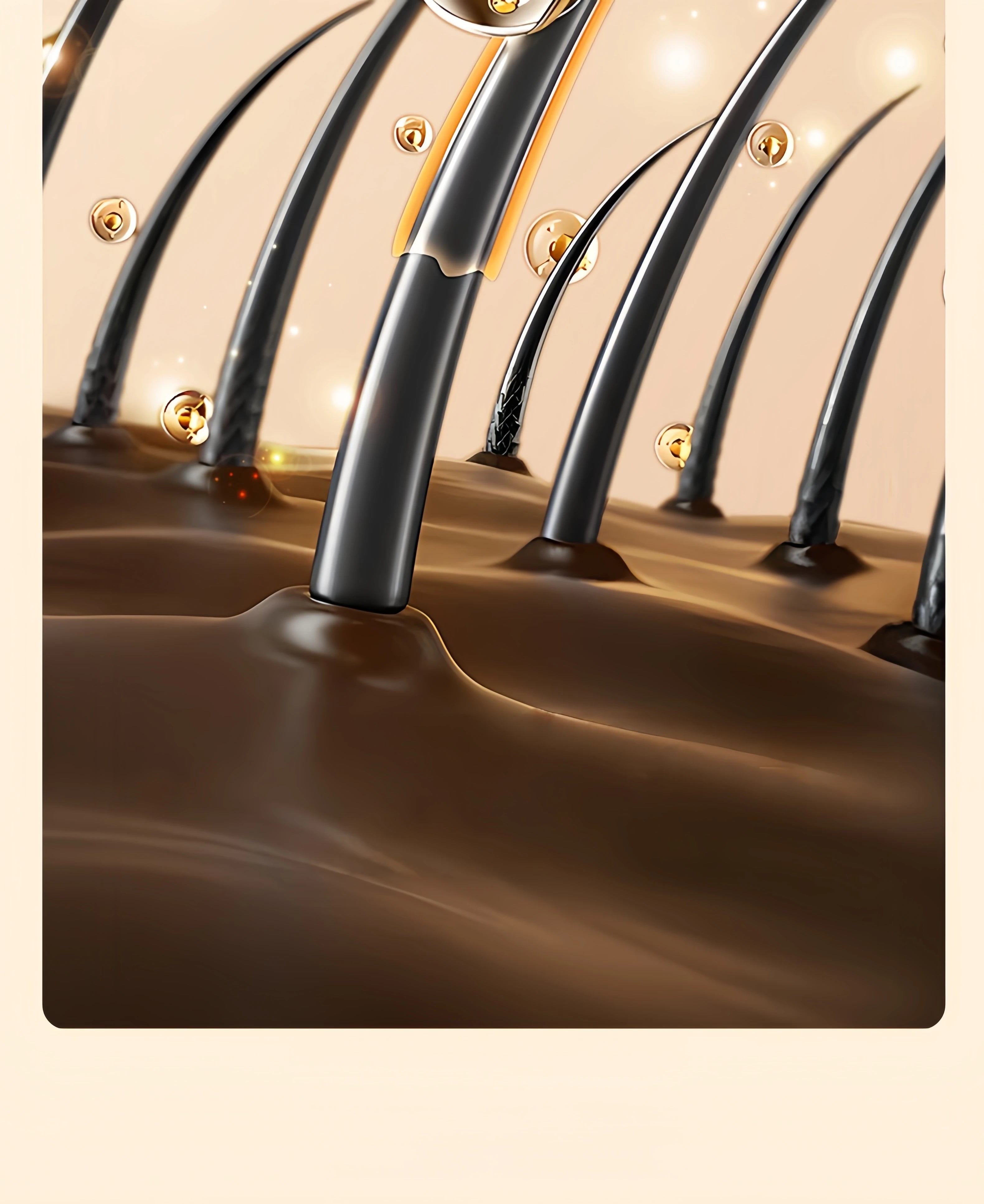 3D illustration of hair follicles protected by blue light technology from Gmdq 1800W quick-drying hair dryer.