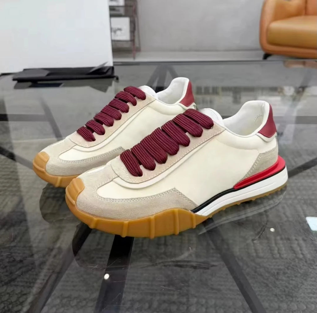 Thick Soled Running Shoes Low Top Lace up Fashion Luxury Branded Style Casual Upper Material Retro Casual Sports Shoes Sneakers