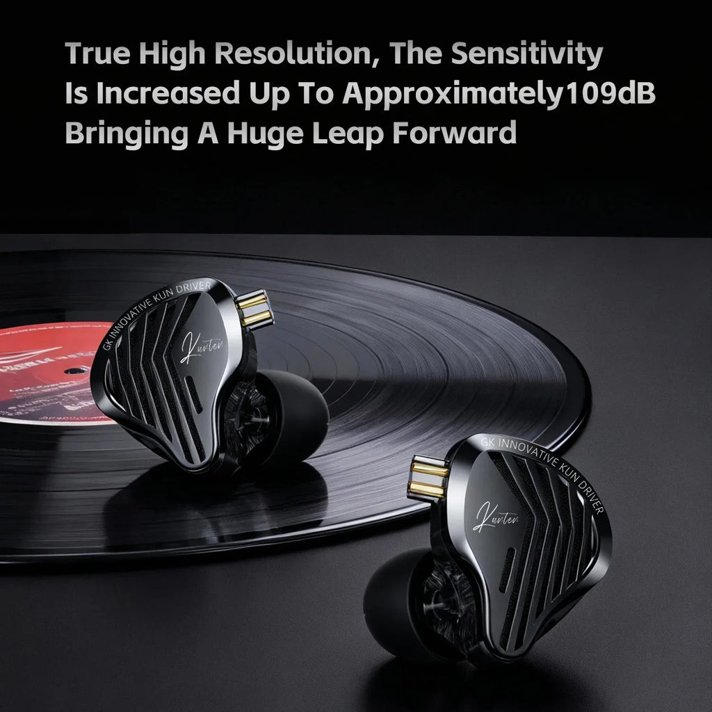 GK KUNTEN Dynamic Drive Headphones HIFI Heavy Bass Earbuds Sports Metal Headphones Detachable Headphones 2PIN KZ Zenith EDX Tidesmit