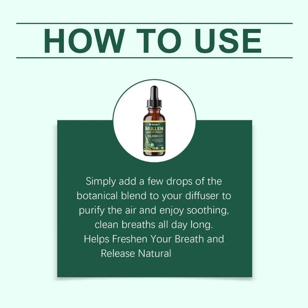 Fast Absorption Lung Clean Drops Natural Mullein Leaf Extract 30000mg Daily Respiratory Care Drops