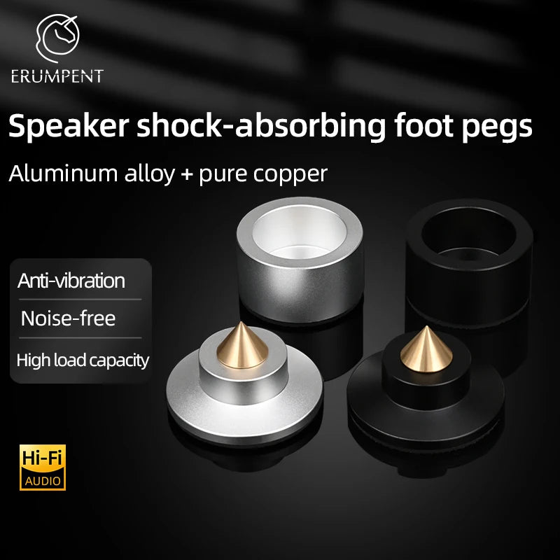 ERUMPENT 4 PCS Hi-end Speaker Spike Stand Foot Pads Adjustable Audio Speakers Shock-absorbing Feet Pegs for Sounds CD  Amplifier