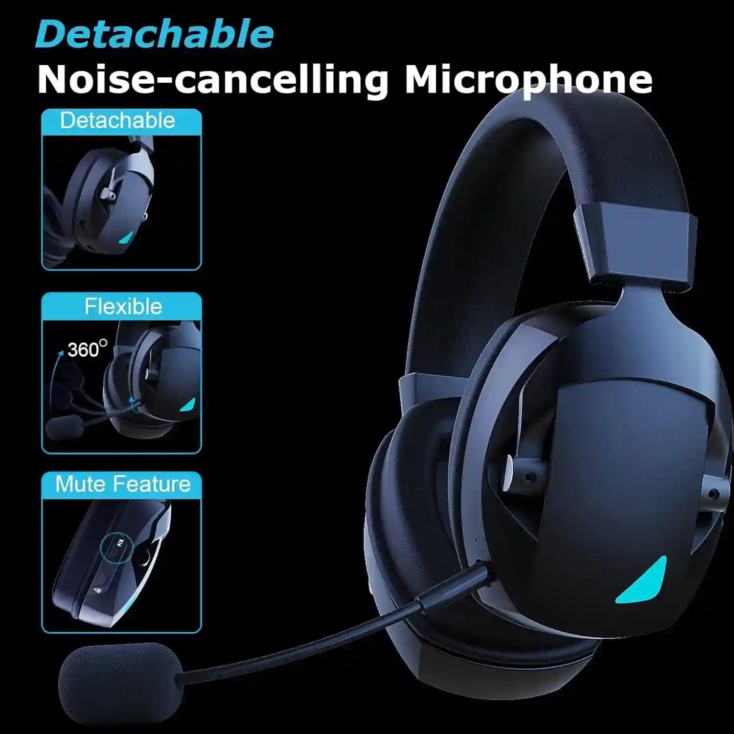 Tidesmit Wireless Gaming Headset with Active Noise Cancellation Tidesmit