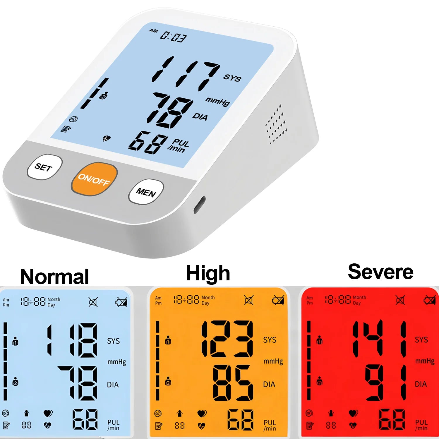 Blood Pressure Machine LED Display Digital Upper Arm Blood Pressure Monitor Automatic Tonometer BP Meter Arm Cuff Test Kit