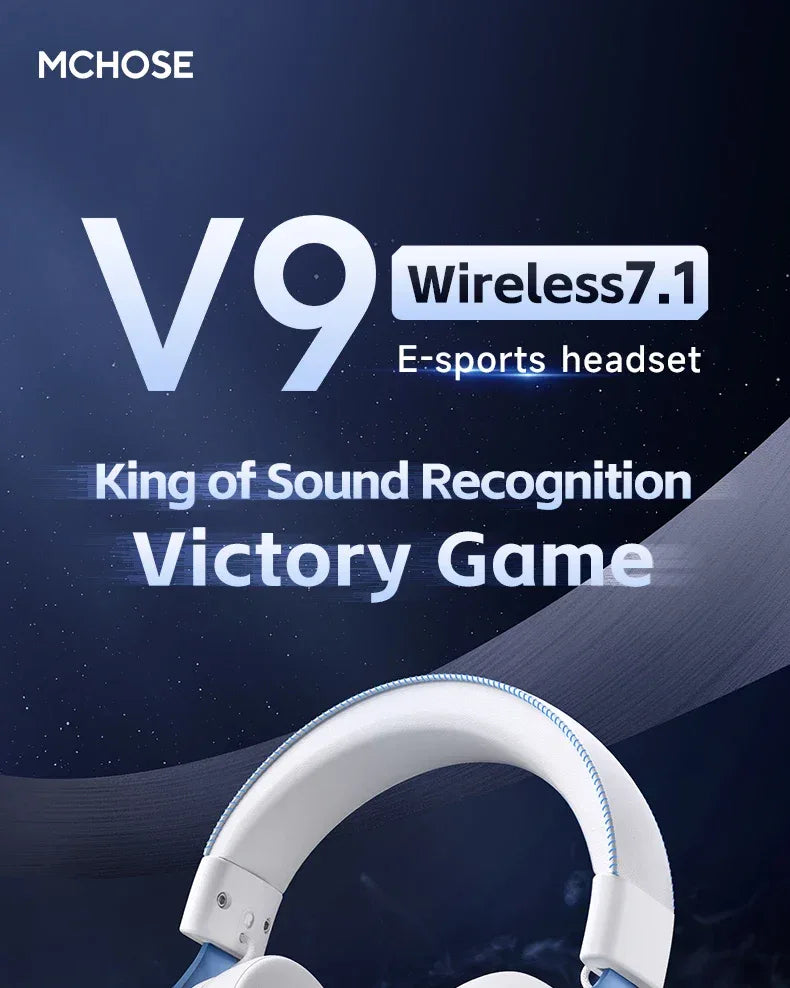 Wireless Gaming Headset V9 Pro - 7.1 Surround Sound Over-Ear Headphones Tidesmit