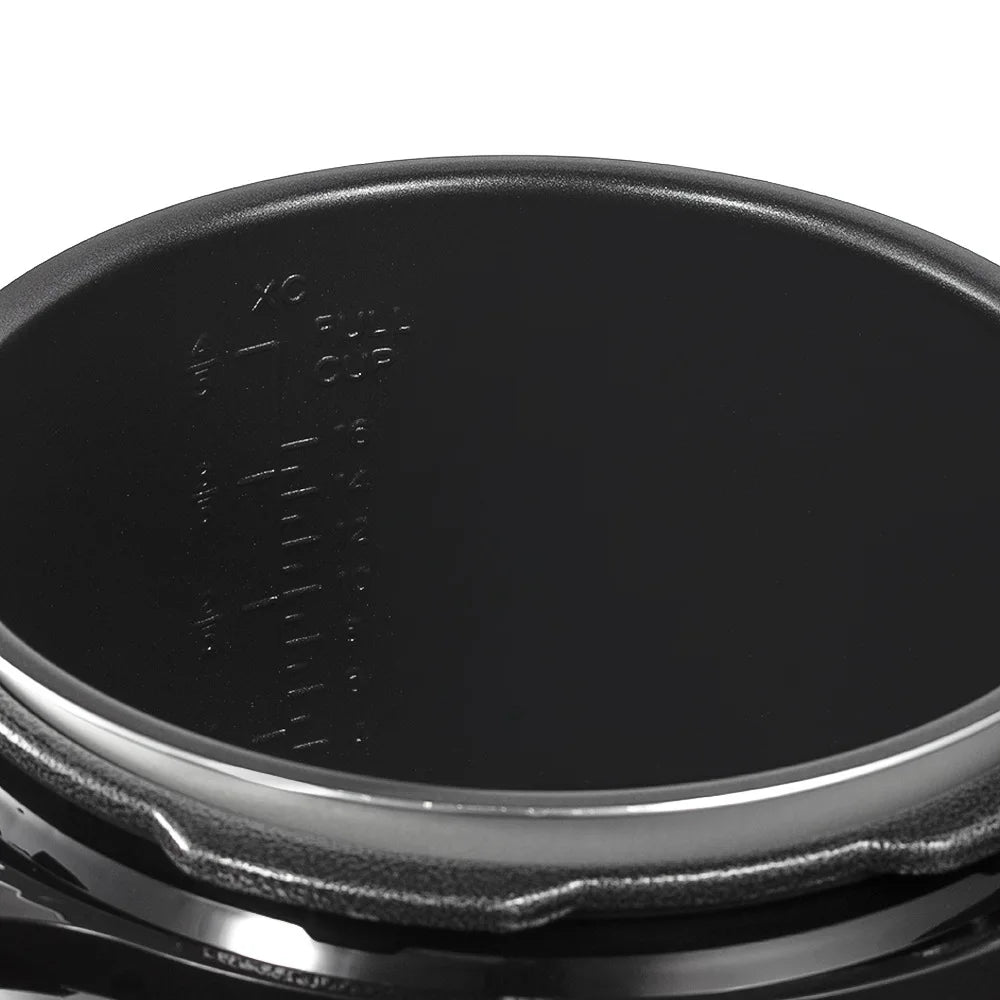 Nonstick inner cooking pot surface with measurement markings