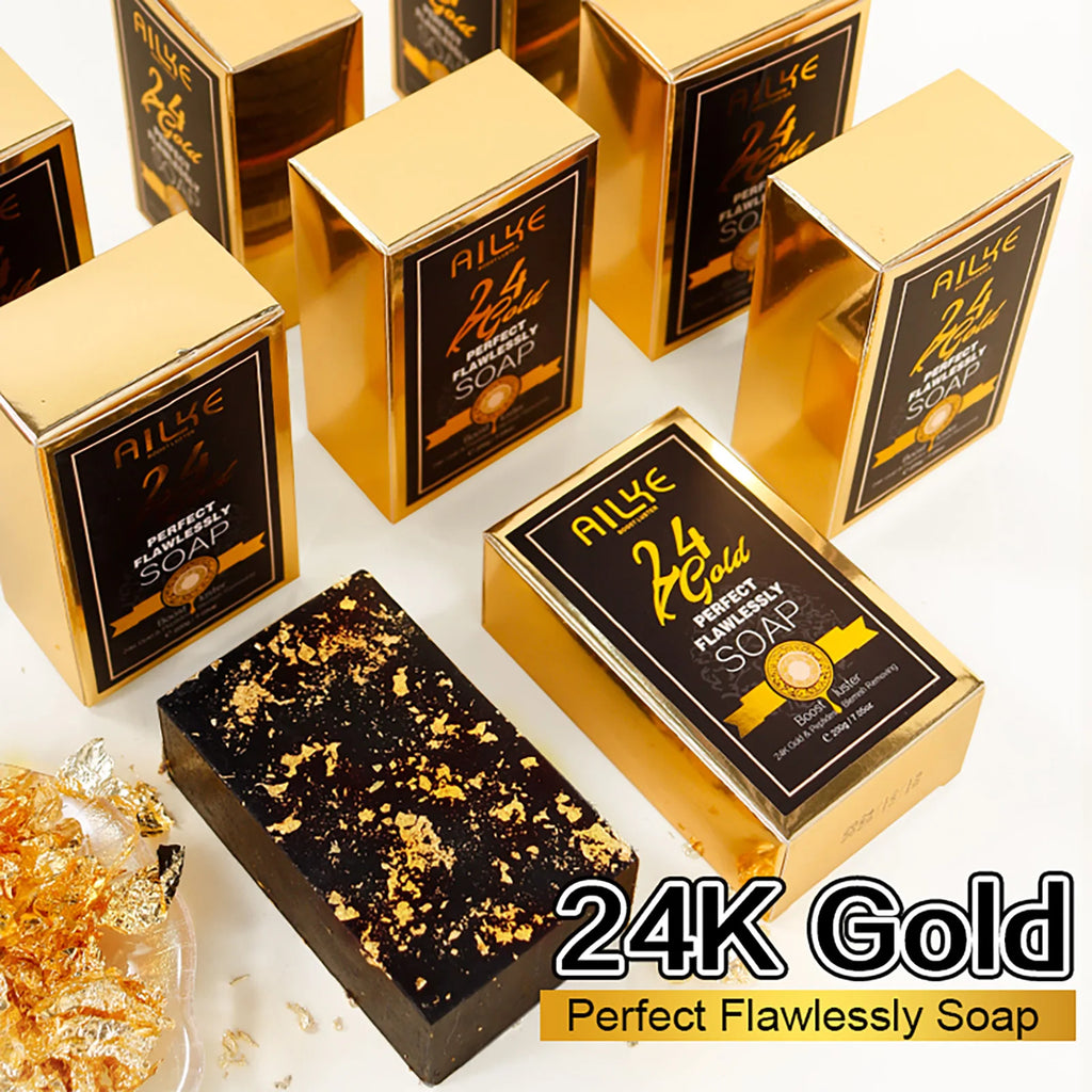 AILKE 24K Glod Flawlessly Skin Care Set, Whitening, Reduce Dark Spots, Pigmentation, Wrinkles, Moisturize, For All Skin Types