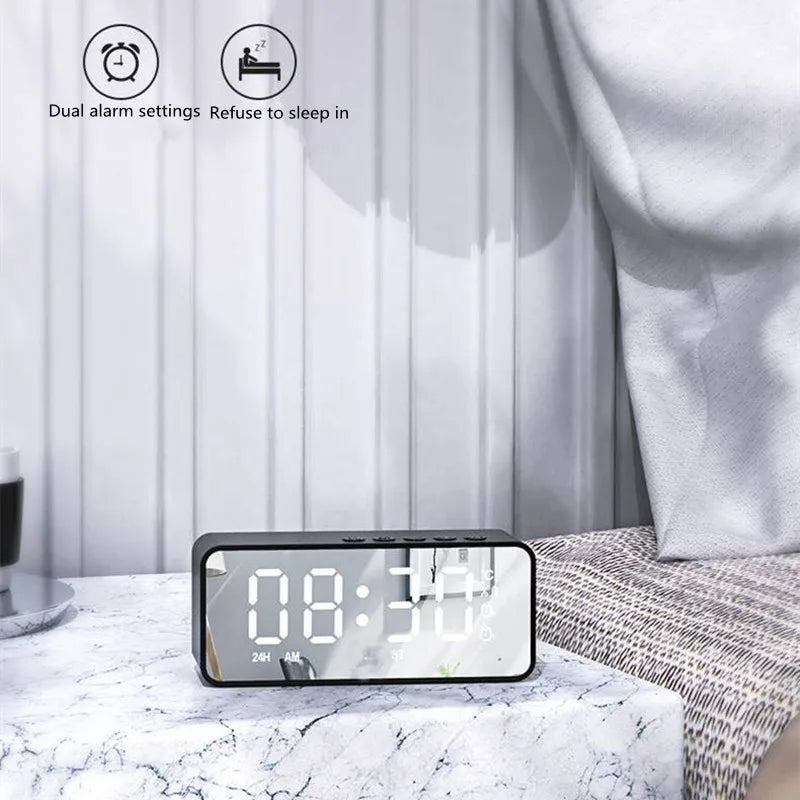 Alarm Clock Portable Bluetooth Speaker Radio FM Subwoofer Wireless Sound Box Music Mini Woofers Caixa De Som Coluna Lamp Bocina