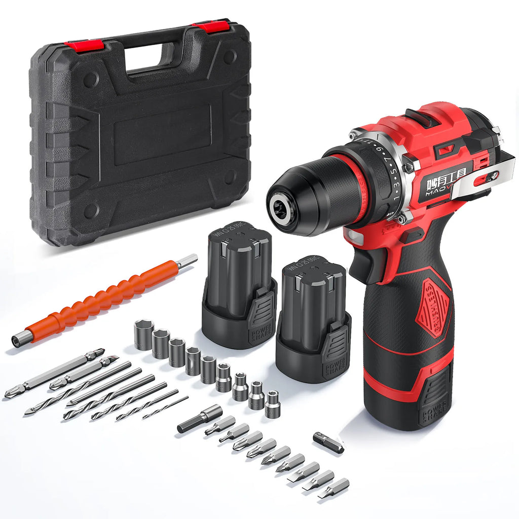 3-in-1 Brushless Electric Screwdriver 80Nm Torque Cordless Handheld Drill Impact Drill 16.8V Household Impact Power Tool