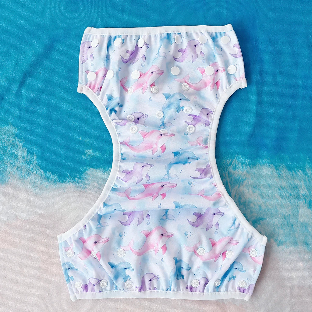 HappyFlute 3-Piece Mesh Cloth Inner Fabric Baby Swimming Diaper Reusable Adjustable 0-3 Years Summer Diaper
