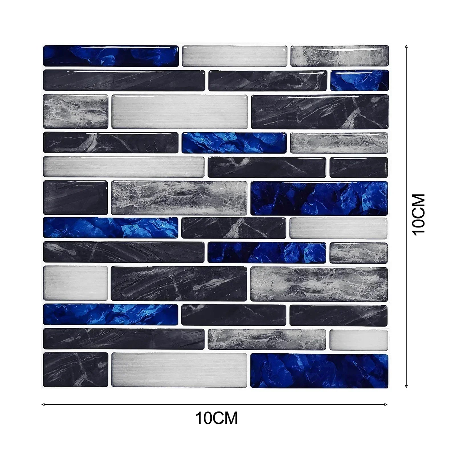 10pcs Self Adhesive Tiles Stickers Marble Mosaic Embossing Tile Stickers Kitchen Bathroom Waterproof  Wall Decals Decoration ﻿