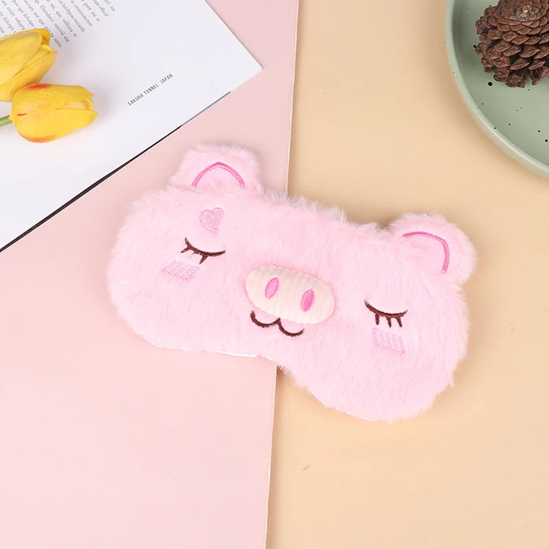 1pc Sleeping Mask Sleeping Blindfold Soft Plush Eye Masks Cute Cat Eye Cover Plush Mask Eyepatch Nap Health Eye Cover