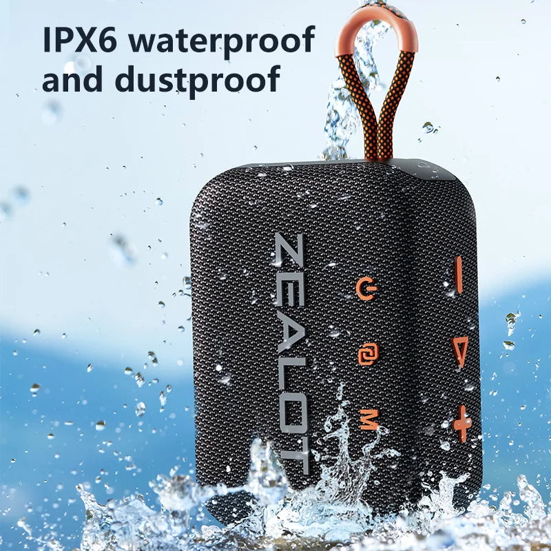 ZEALOT S75 10W Wireless Speakers, Outdoor Portable Subwoofer Speaker Waterproof IPX 6, Wireless Speaker, Dual Pairing,3000mAh.