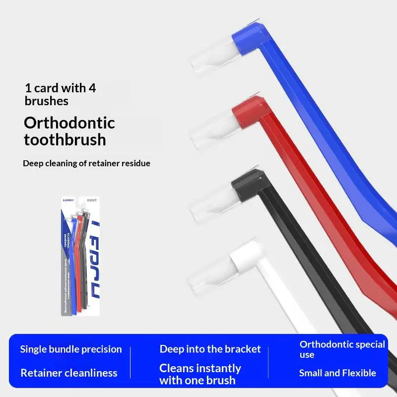 Soft Hair Small Head Single-Beam Toothbrush For Interdental Cleaning Adult Oral Care Deep Cleaning Tool For Teeth Implants