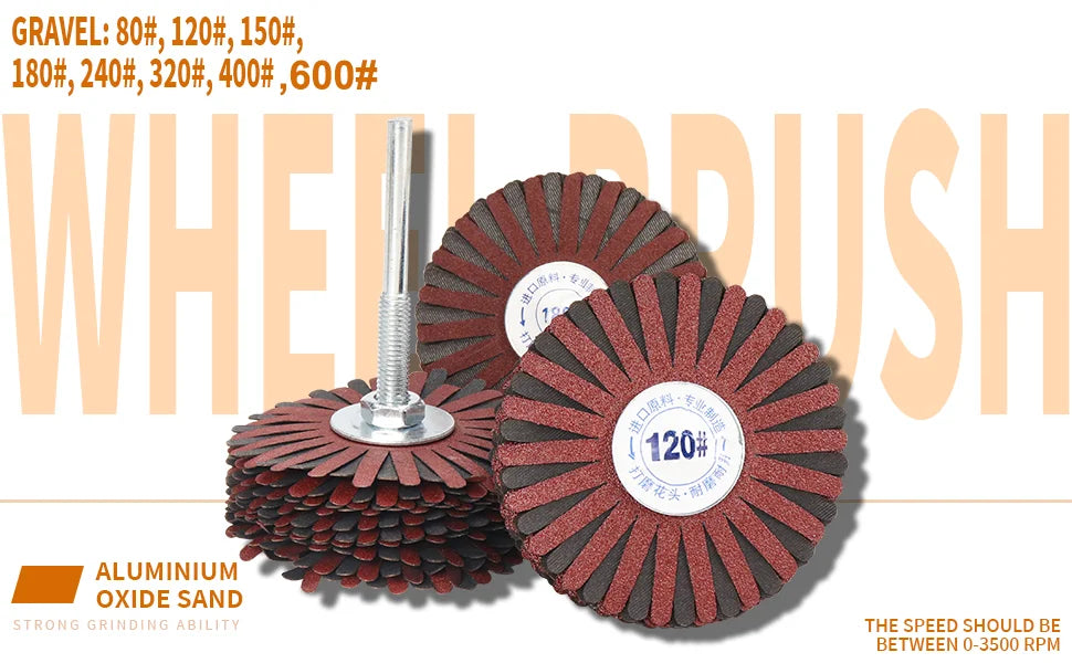 80x6mm Abrasive Cloth Flap Wheel Sanding Star for Woodworking Root Carving Furniture Polishing Rust Removal Grinding Wheel Head