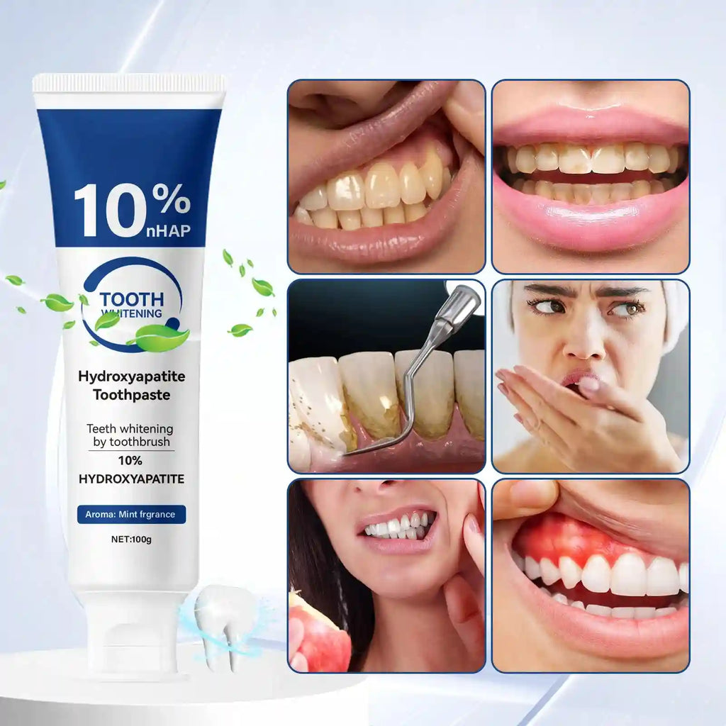 Tidesmit 10% Hydroxyapatite whitening toothpaste for deep cleaning, fresh breath, and enamel strengthening