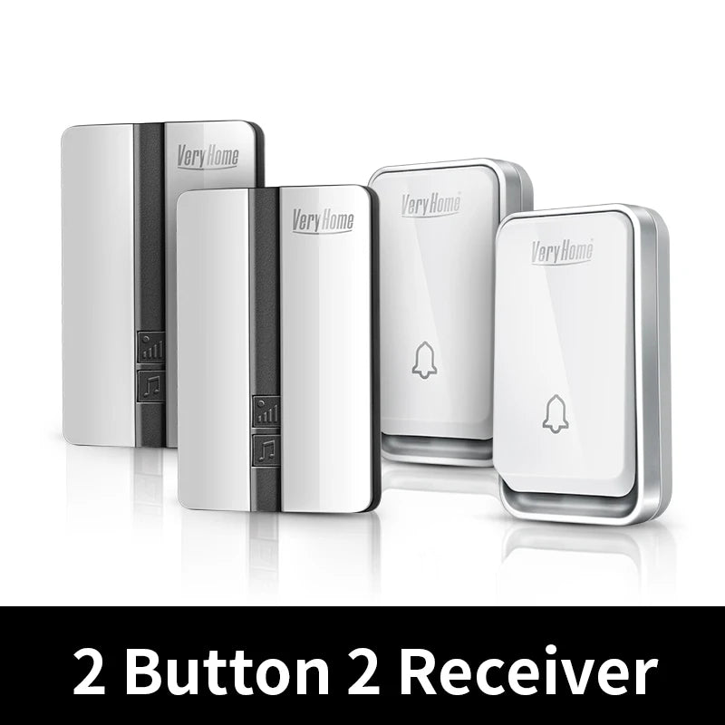 K33 Wireless Doorbell Waterproof Self-powered Button Smart Door Bell Sets Home Welcome Outdoor House Chimes  Receiver