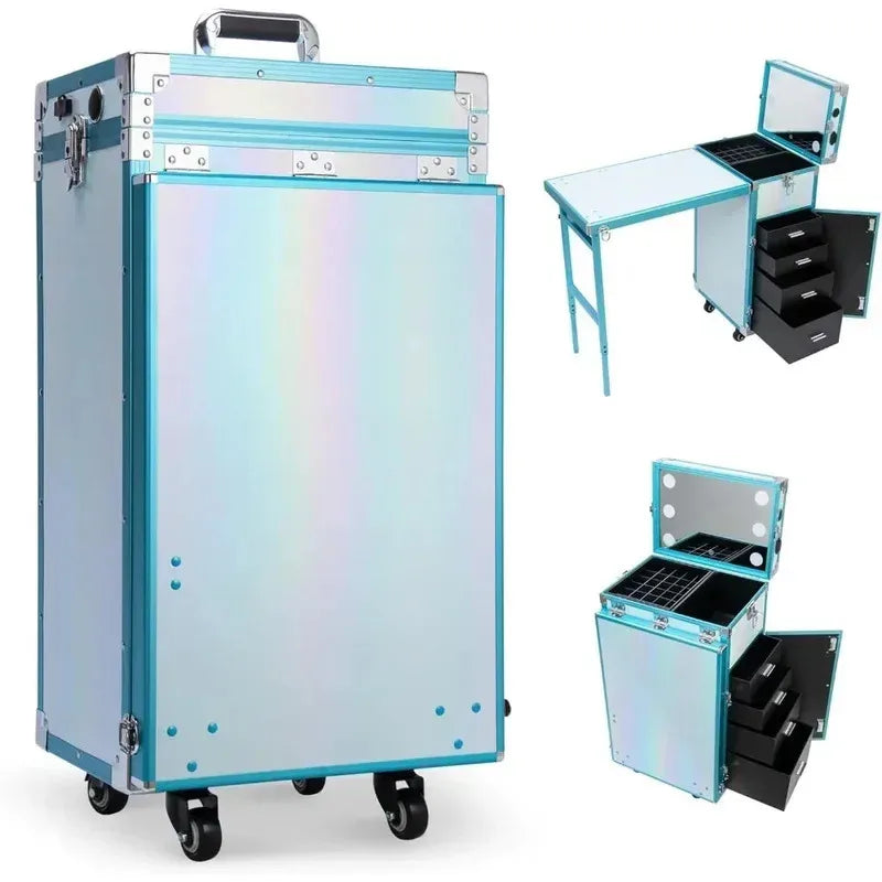 Portable Rolling Manicure Table - Foldable Beauty Cart for Salons Massage Chairs Tidesmit