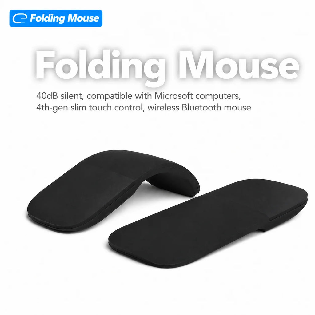 Dual-Mode Bluetooth/2.4G Slim Foldable Wireless Mouse,Silent Touch Arc Mouse Portable Travel Mouse For Laptop PC Tablet Computer