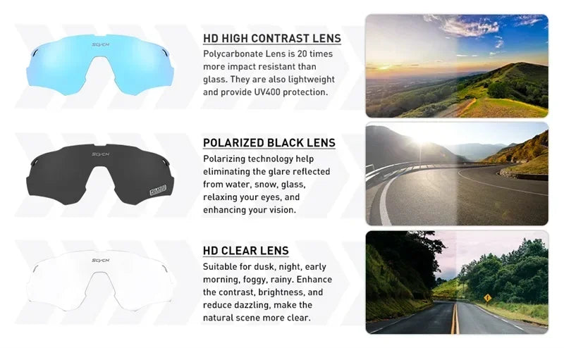 2024 SCVCN Cycling Sunglasses Fashion Polarized MTB Glasses Bicycle UV400 Cycle Eyewear Photochromic Bike Goggles for Men Women