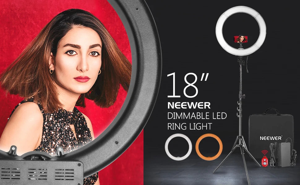 18 Inch LED Ring Light Kit with Tripod Stand and Remote - Tidesmit Tidesmit