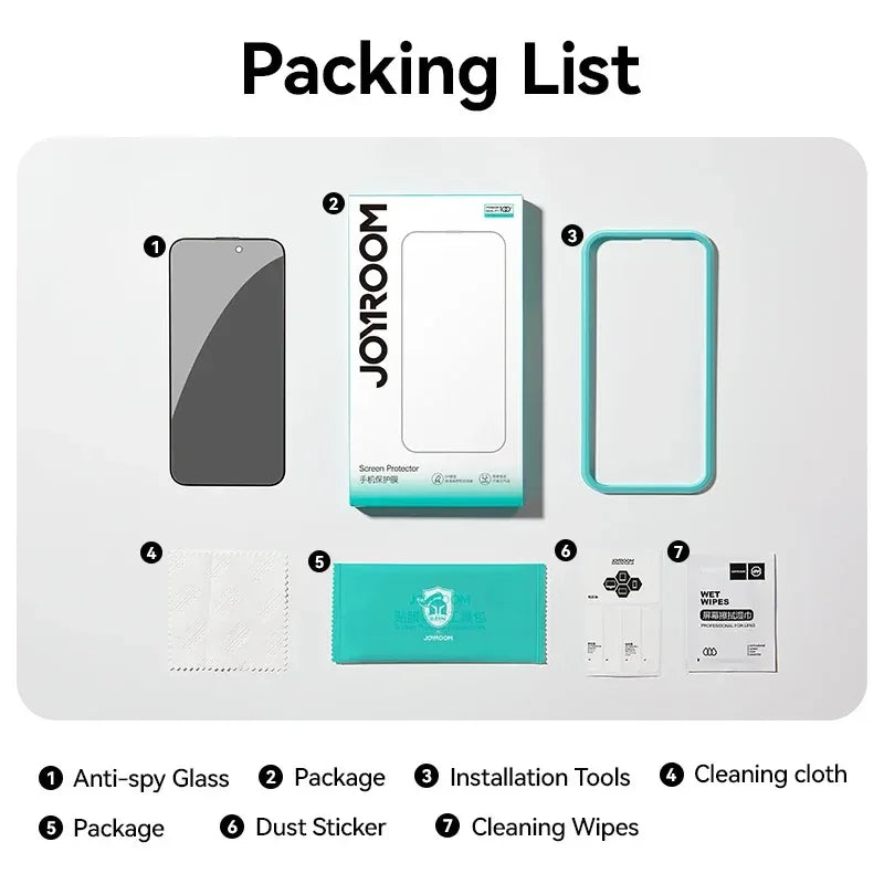 Privacy Screen Protector for iPhone 17 Pro Max - 9H Tempered Anti-Spy Glass Tidesmit