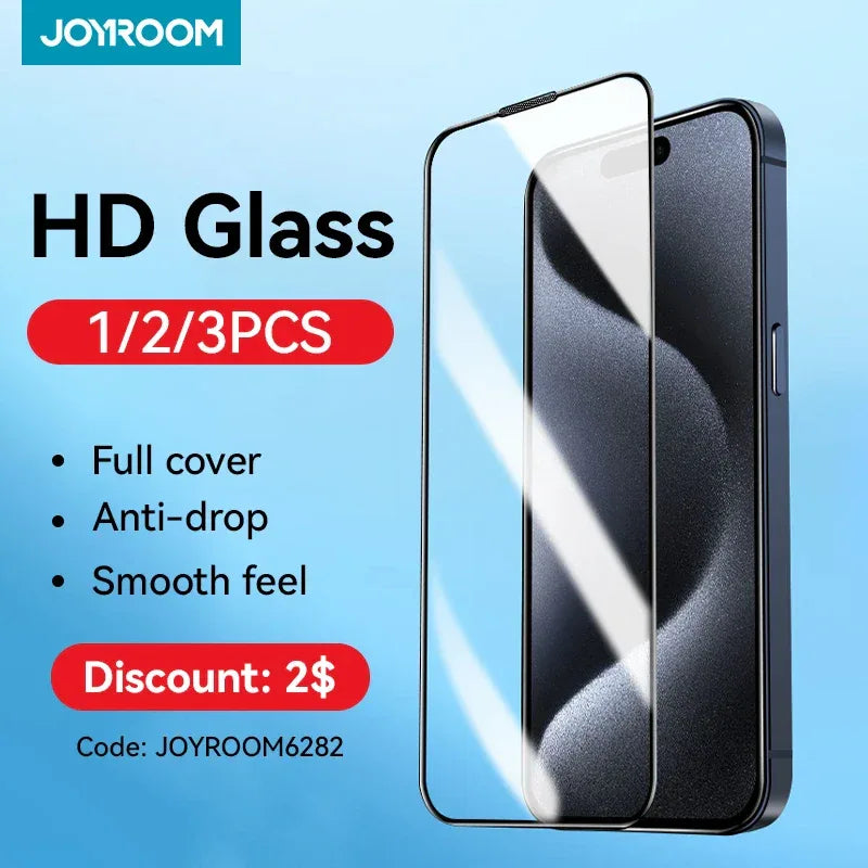 iPhone 15 Screen Protector Tempered Glass 9H Hardness Case Friendly 3pcs Tidesmit