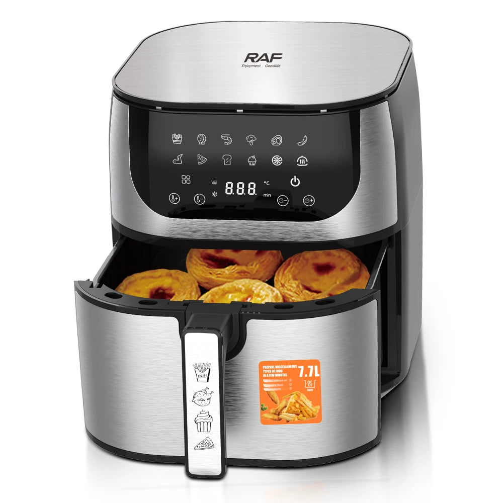 RAF Multifunctional Stainless Steel Air Fryer Touch Screen 1800w High Quality Air Fryer Machine Home Use Easy Clean