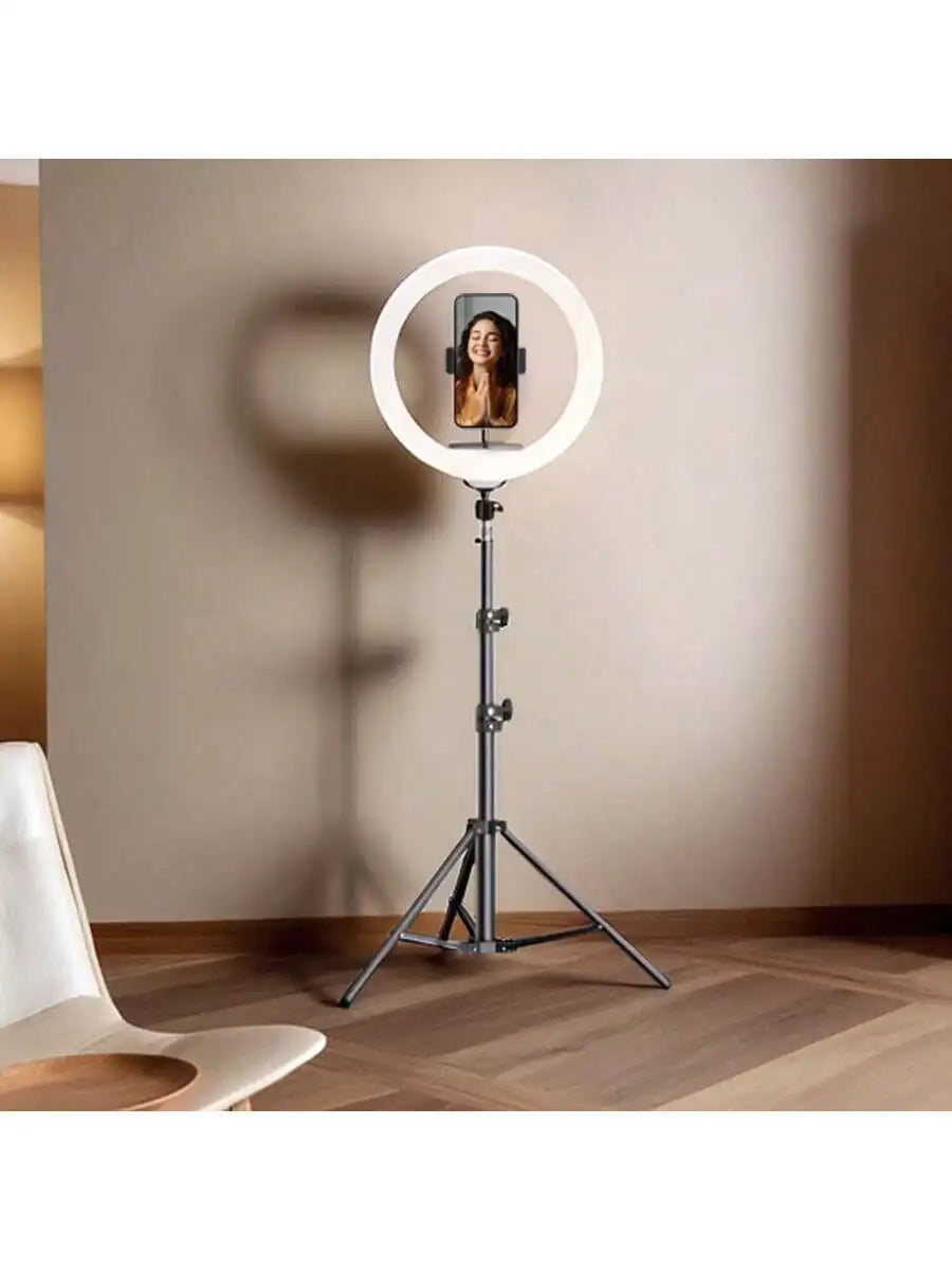 12-Inch LED Ring Light with Tripod - Adjustable Color Temperature Black black Tidesmit