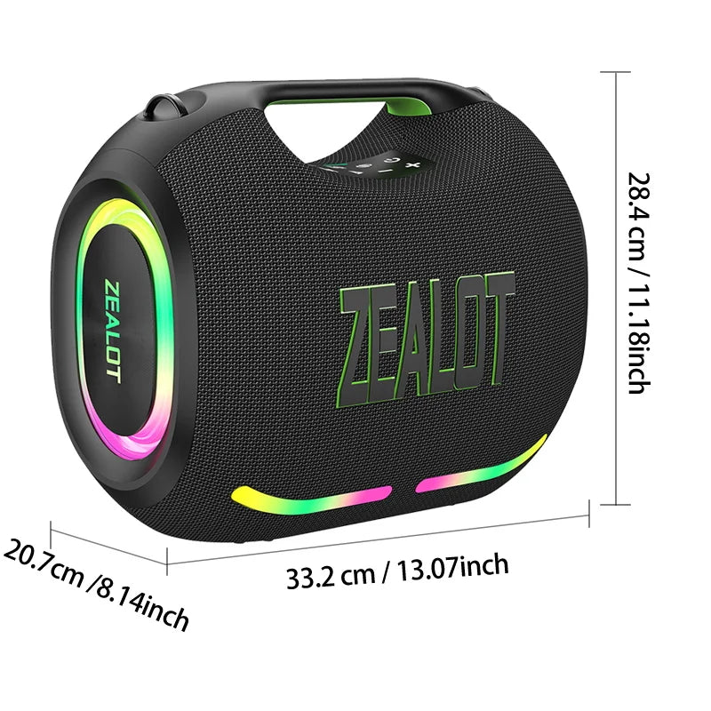 ZEALOT-ZE01 300W Big Power Wireless Speaker TWS Subwoofer Bluetooth Speaker High Volume Waterproof Portable Mobile Power HIFI Sound Qual Ultra-Long Battery Life