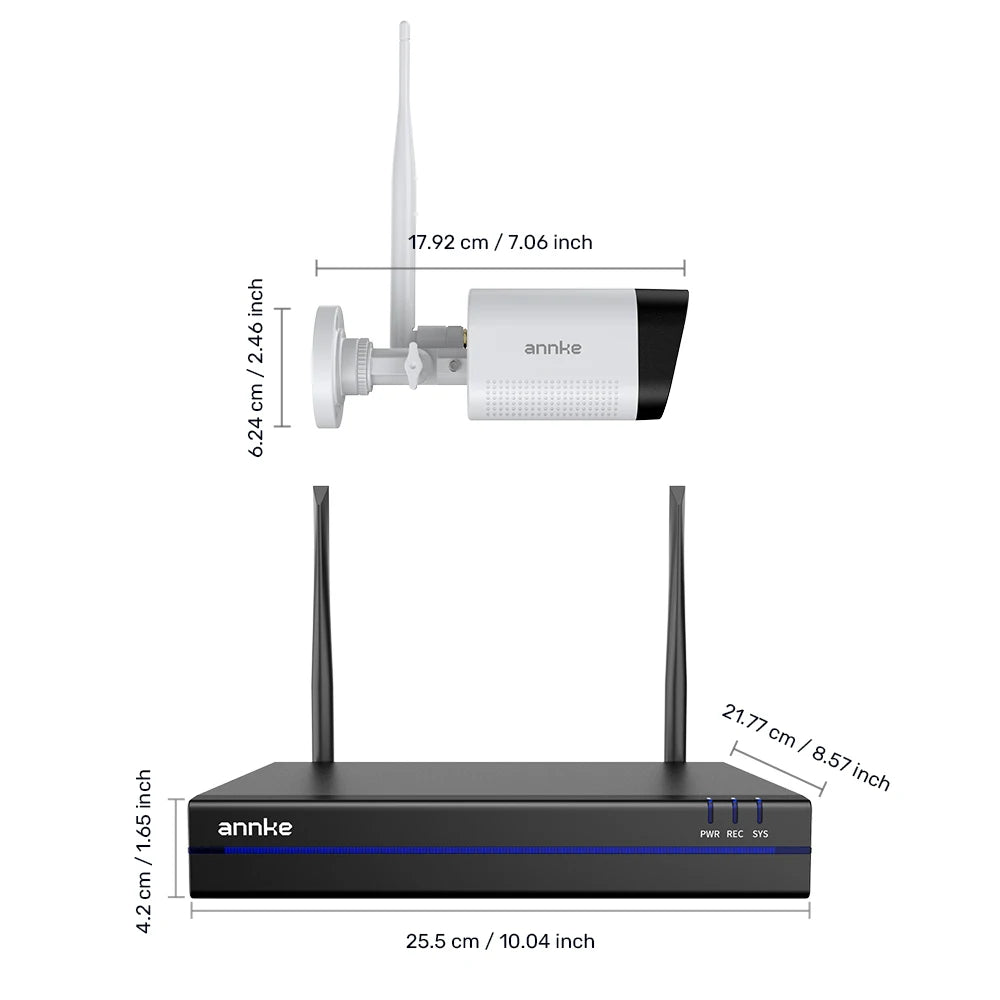 Annke WAS500 5MP Wireless CCTV System 4k16CH NVR with 4/6/8 5MP WiFi Camera Kit Two Way Audio 3.6MM WiFi Surveillance Camera