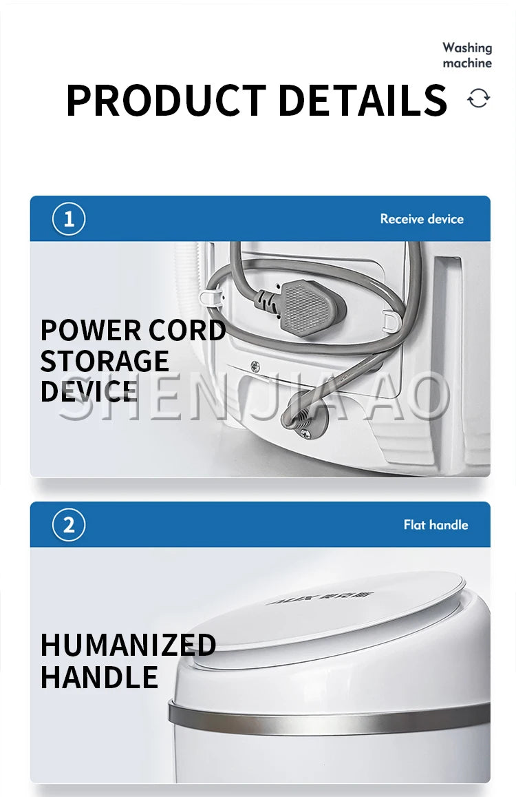 Tidesmit mini automatic shoe washing machine for sneakers and slippers performing laundry cycle, side view.