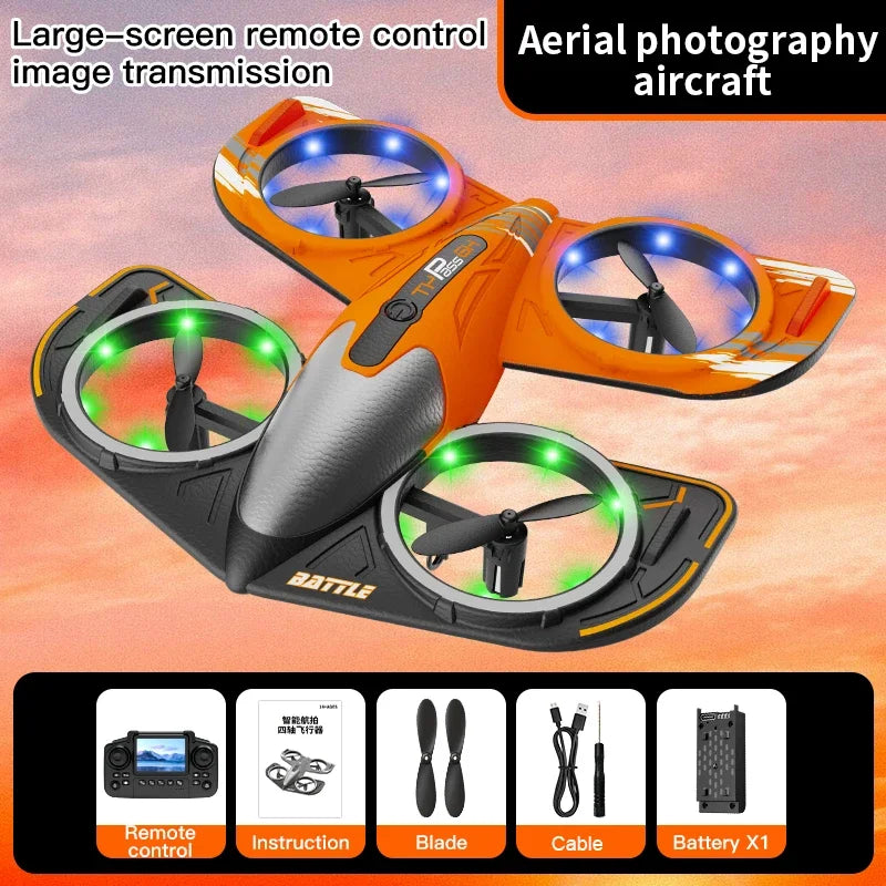 Foldable Camera Drone - Beginner RC Quadcopter with Obstacle Avoidance Dual Camera Screen Tidesmit