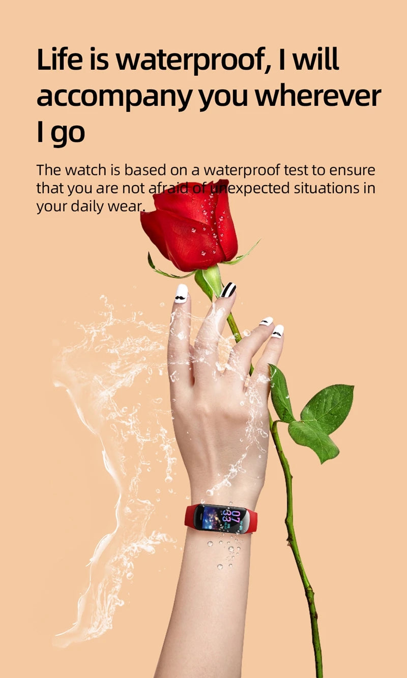Smart Watch C1 Plus Bluetooth Step Counting Sports Bracelet Fitness Tracker Heart Rate Blood Pressure Sleep Men Women Gift
