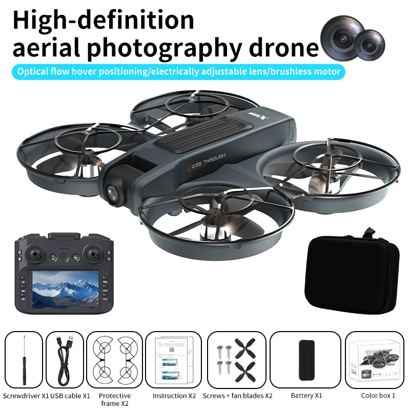4K Camera Drone with Obstacle Avoidance and Dual Screen Remote Control Screen Control Tidesmit