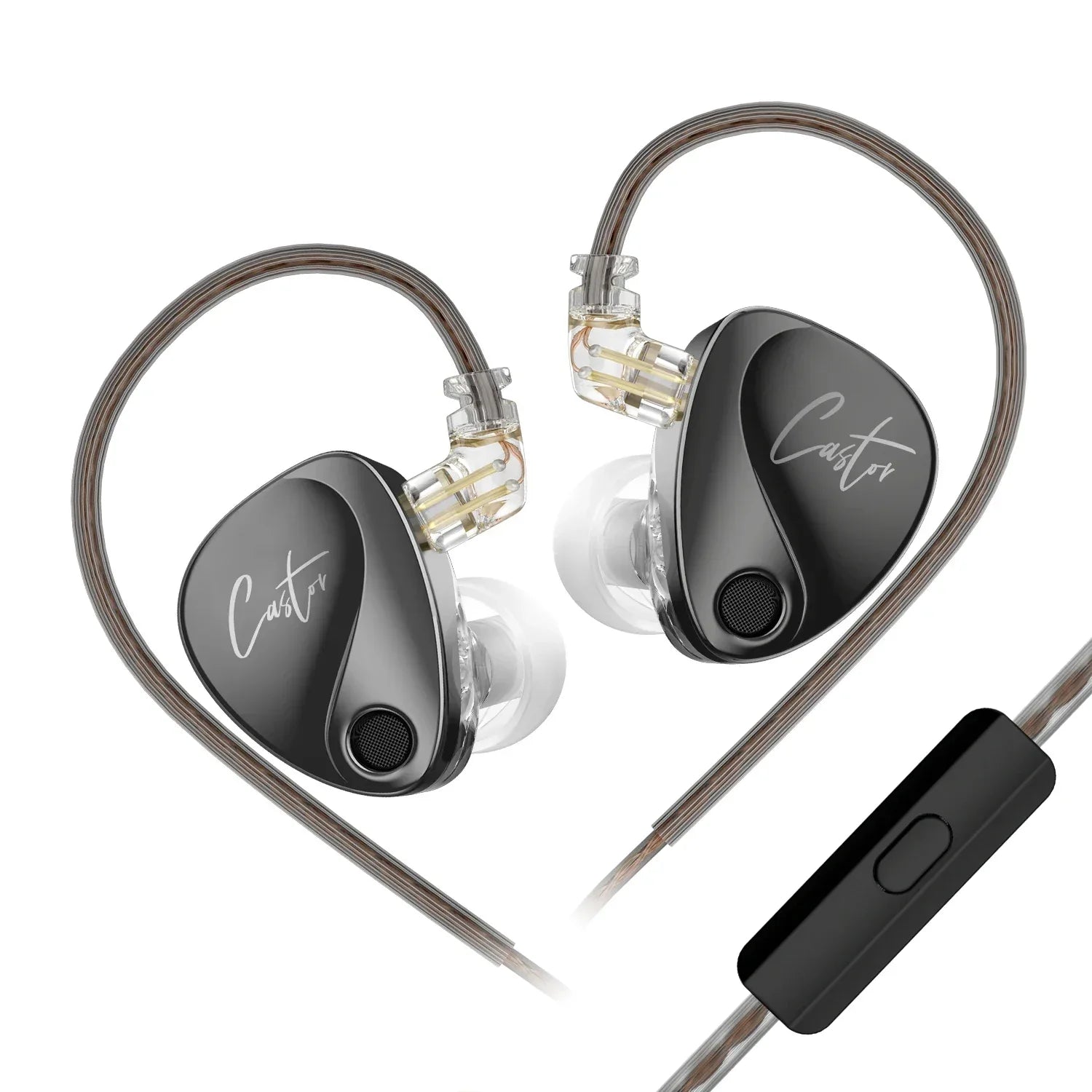 KZ Castor Dual Driver Wired In-Ear Monitors by Tidesmit black with mic China Mainland Tidesmit