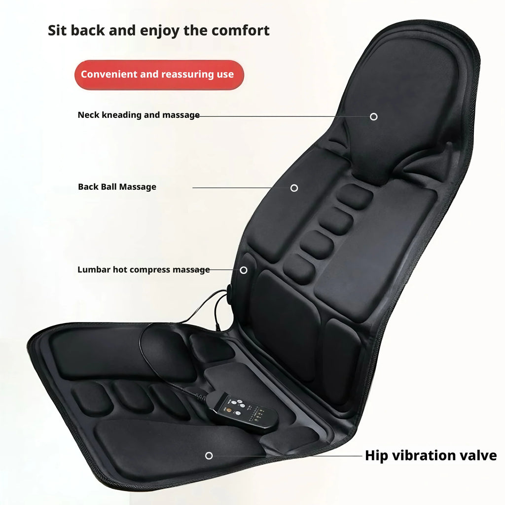 Heated Electric Massage Cushion for Car - Portable Muscle Relief Massage Cushion Tidesmit