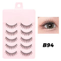Anime Manga False Eyelashes - Natural Wispy Faux Lashes - 5 Pairs Set False Eyelashes B94 Tidesmit