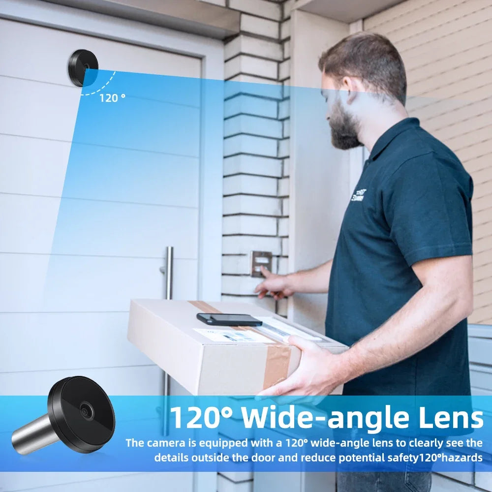 Elecpow 3.5 inch Peephole Video Doorbell Camera 120 Degree Angle Peephole Viewer Smart Home Outdoor Cat Eye Visual Doorbell