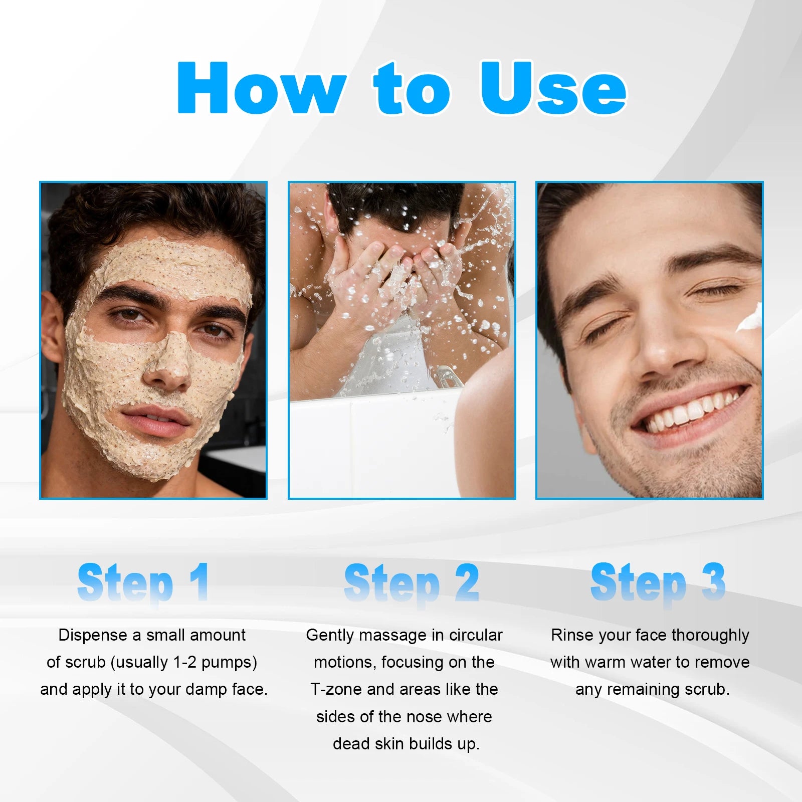 Exfoliating Face Scrub For Men | Deep Pore Cleansing Treatment | Tidesmit Scrubs Treatments Tidesmit