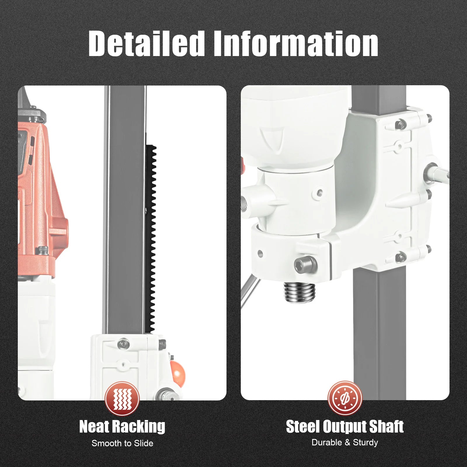 2200W Diamond Core Drill Rig Dry Wet Dual Use Handheld Vertical 2-in-1 Concrete Drilling Machine 180MM EU Plug