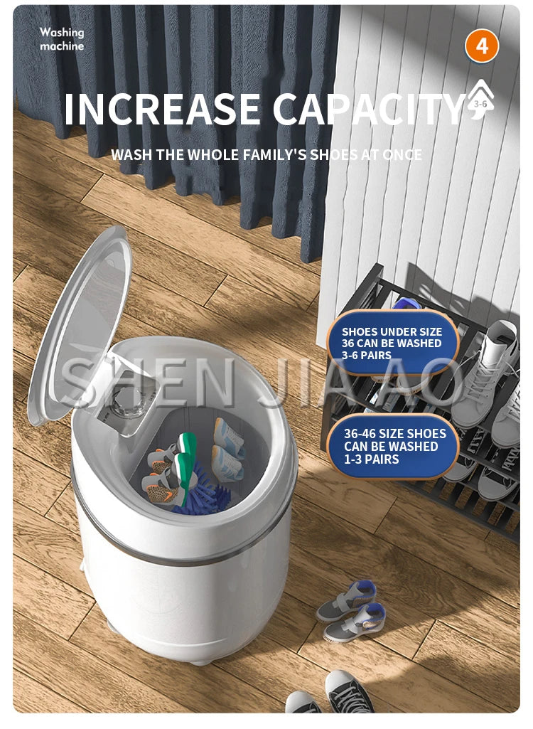 Tidesmit automatic mini shoe washing machine for sneakers and slippers featuring compact design and drying function