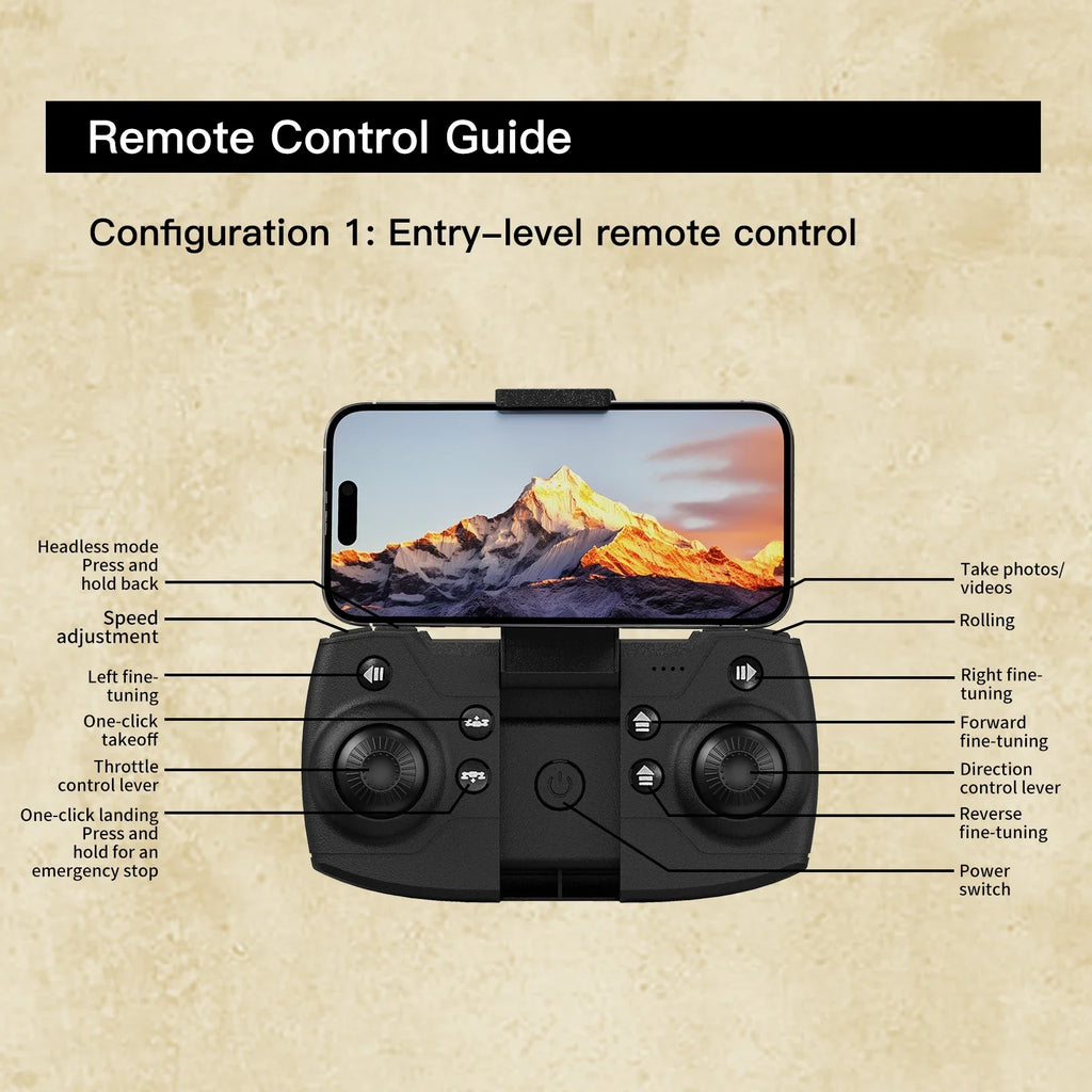 4K Camera Drone for Kids: Foldable Quadcopter with Remote Screen Tidesmit