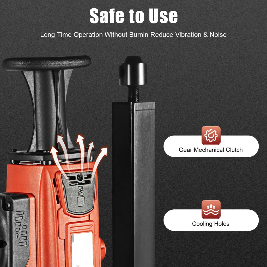 2200W Diamond Core Drill Rig Dry Wet Dual Use Handheld Vertical 2-in-1 Concrete Drilling Machine 180MM EU Plug