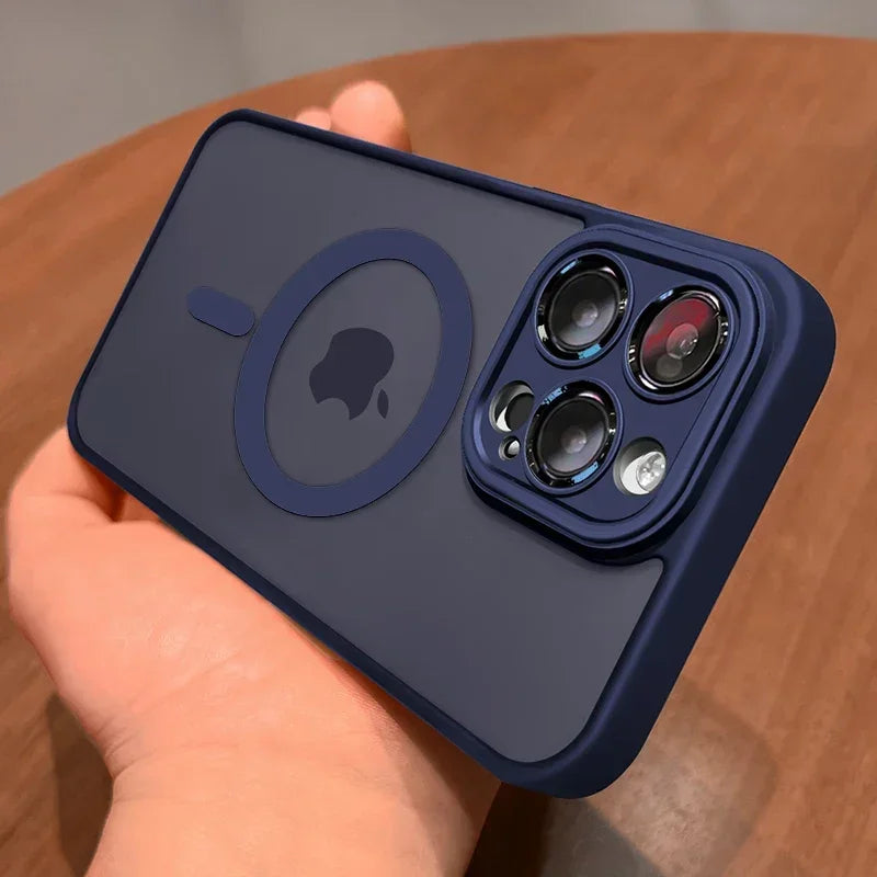 Magnetic Matte Phone Case for iPhone 17 Pro Max - Shock-Absorbing Blue Tidesmit
