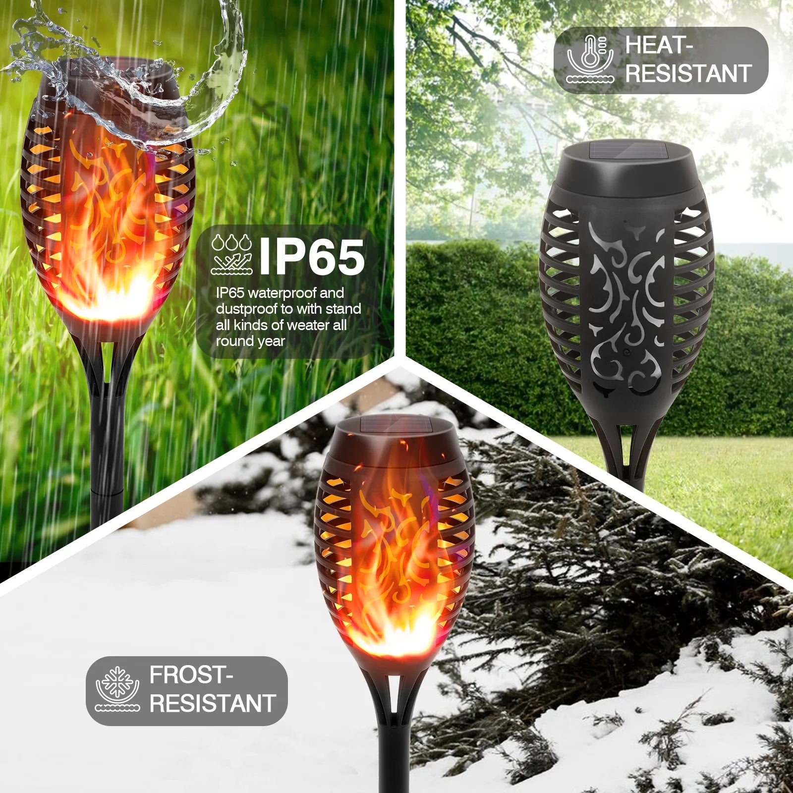 12LED Solar Flame Torch Lights Flickering Waterproof Garden Decoration Outdoor For Lawn Path Yard Patio Floor Lamps