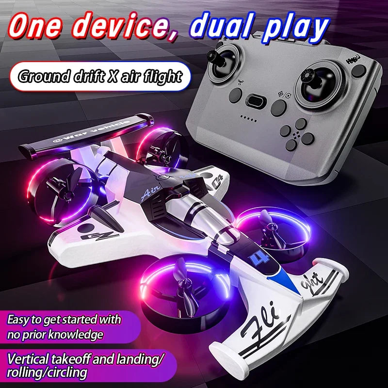 2-in-1 Land-Air RC Drone Car - Red Stunt Vehicle | Tidesmit Tidesmit