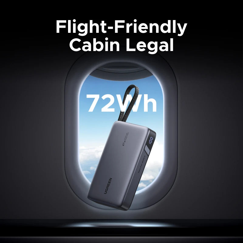 20000mAh Power Bank 67W Fast Charging Portable Charger with Built-in Cable Tidesmit